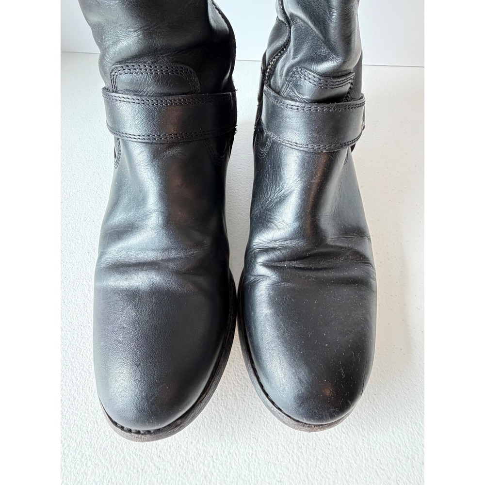 Frye Womens Harness Tall Leather Boots 7.5 Black Moto Preppy 76927 - Picture 11 of 15